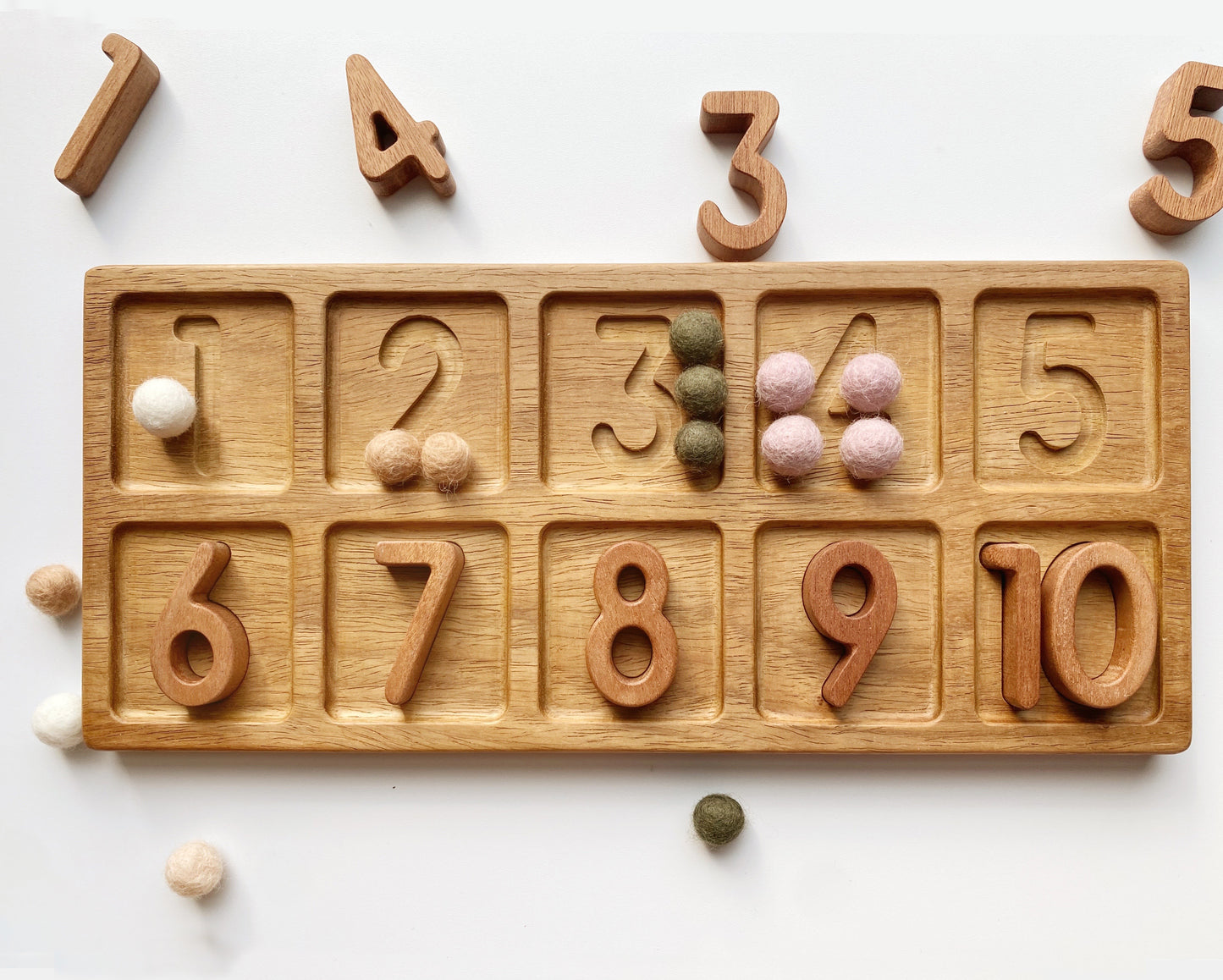 1, 2, 3, 4, 5. Montessori-inspired board that will bring numbers alive and introduces little ones to the concept of numbers and quantities.